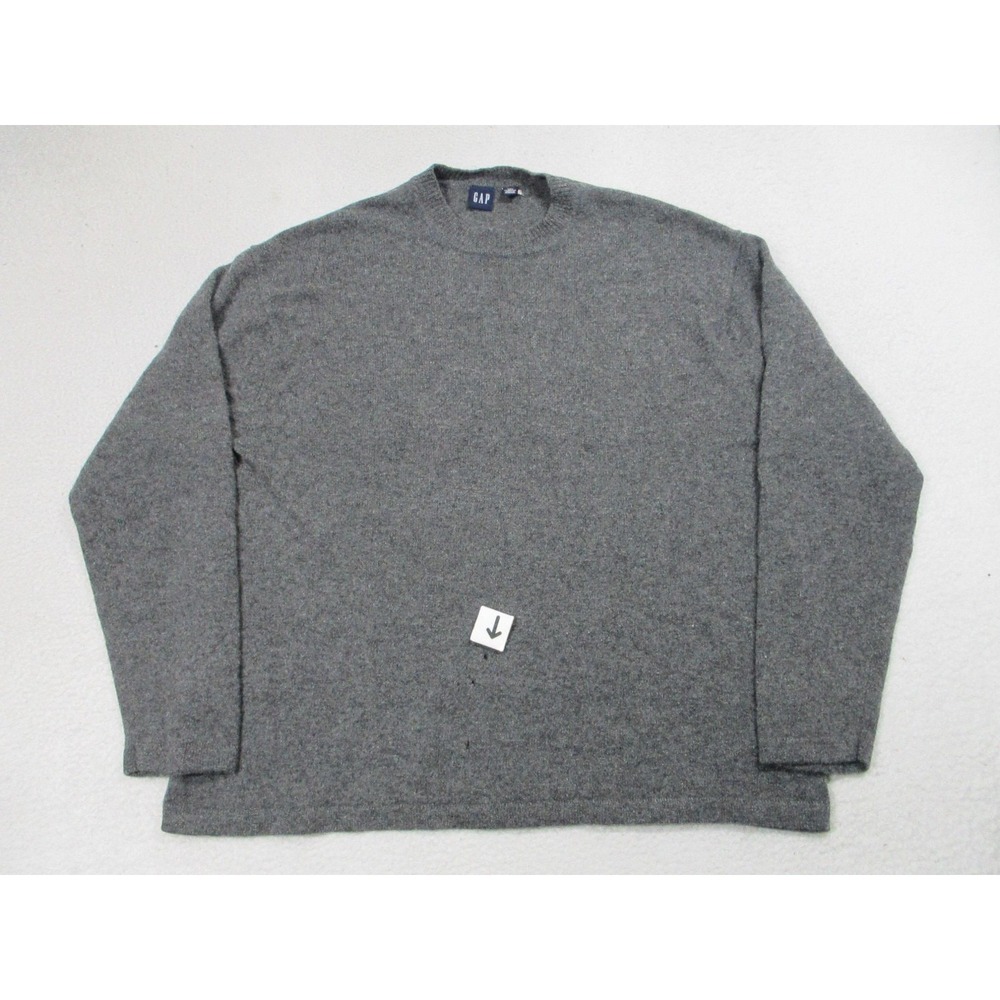 GAP Sweater‎ Mens 2XL Gray Lambswool Crewneck Knit Pullover Casual Warm